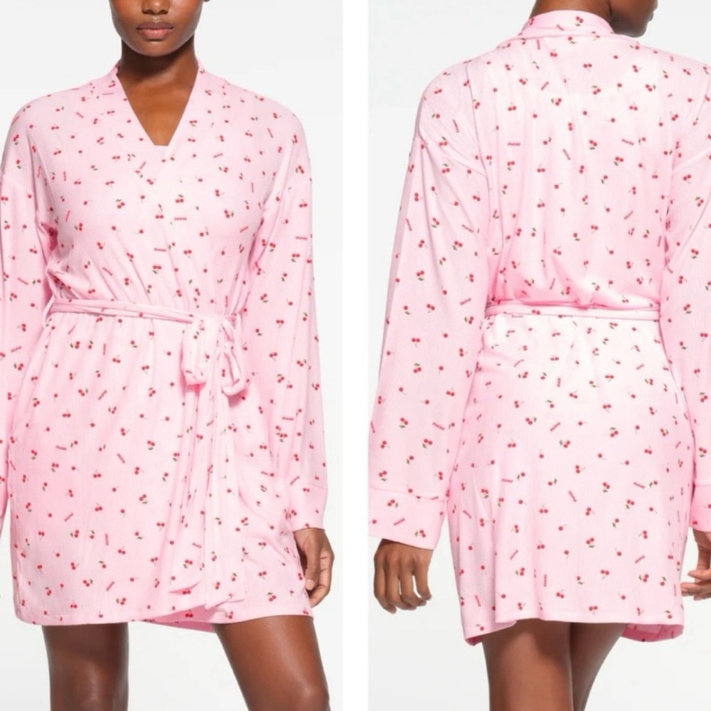 SKIMS Limited Edition Cherry print short robe